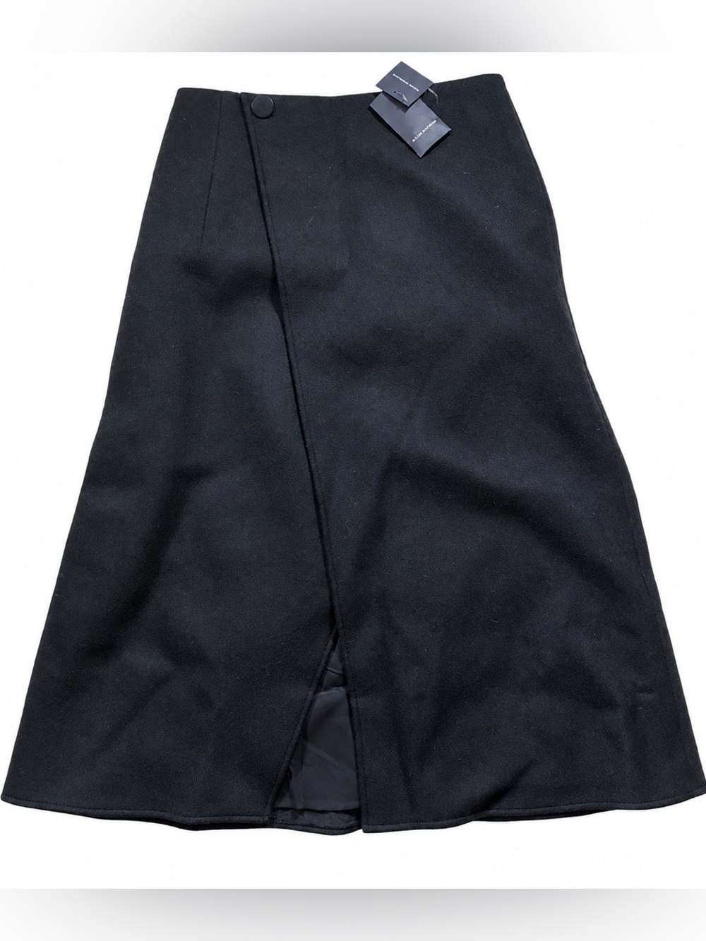 Club Monaco Dark Gray Wool A-Line Skirt | Cutaway Hem | Size 2